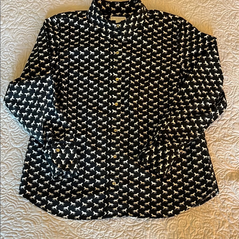 Charter Club Black and White Button Down Shirt